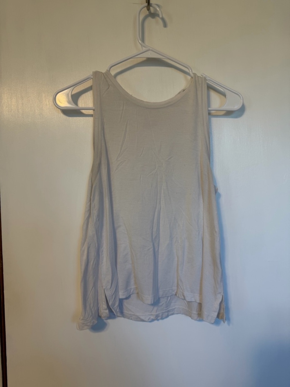 American Eagle Outfitters Cream Ribbed Tank Top